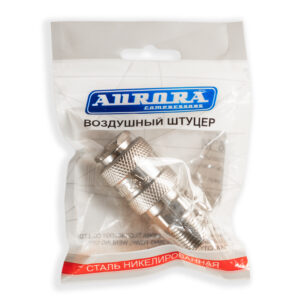 Штуцер мама с наружной резьбой 3/8M, никелированная сталь, уп. 1шт