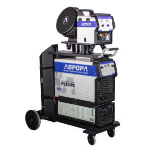 Индустриальный инверторный сварочный полуавтомат АВРОРА РЕСУРС 5000 ДВОЙНОЙ ПУЛЬС + подающий, тележка, водяное охл. + аттестат НАКС